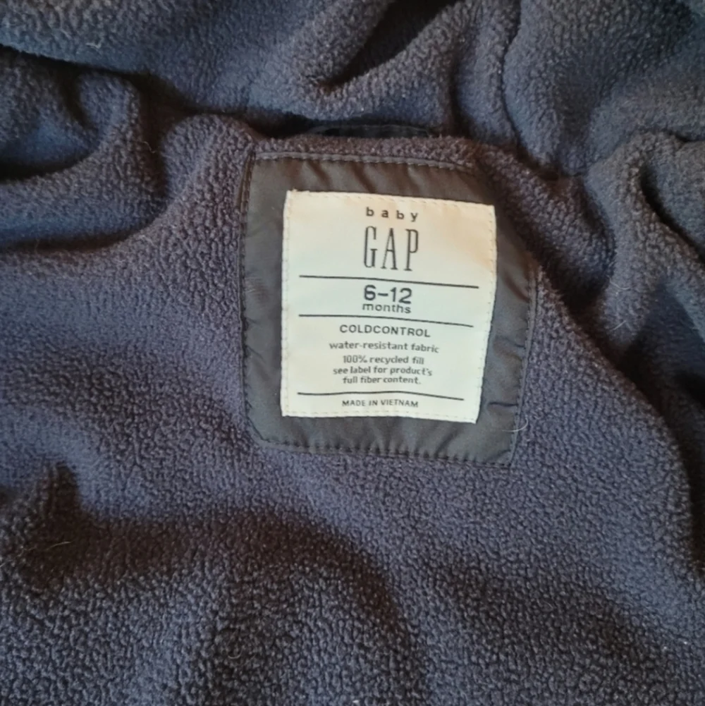 GAP Baby Coldcontrol Navy Fleece Lined Puffer Coat Size 6-12 Months